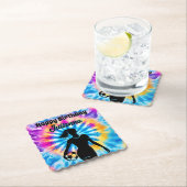 Voetbal Meisje Gepersonaliseerde Stropdas-Dye Rege Kartonnen Onderzetters (Insitu)