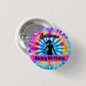 Voetbal Meisje Gepersonaliseerde Stropdas-Dye Rege Ronde Button 3,2 Cm (Voorkant /achterkant)