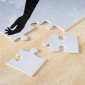 Voetbal meisje gepersonaliseerde winter ombre snee legpuzzel (Zijkant)