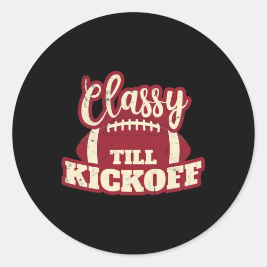 Voetbal Meisje Gift Cly Till Kickoff Herfst Voetba Ronde Sticker (Voorkant)