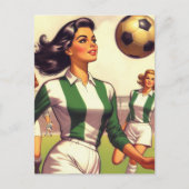  voetbal meisje illustratie briefkaart (Voorkant)