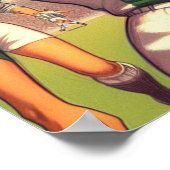  voetbal meisje illustratie poster (Hoek)