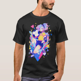 Voetbal Meisje In Grappige Pastel Japan Anime Esth T-shirt