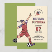 Voetbal meisje kaart (Voorkant / Achterkant)