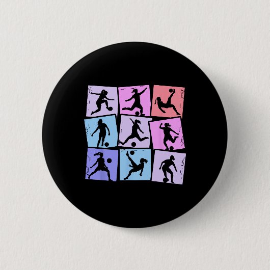 Voetbal Meisje Kinderen Vrouwen  Ronde Button 5,7 Cm (Voorkant)