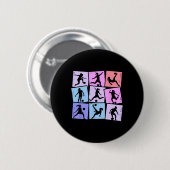 Voetbal Meisje Kinderen Vrouwen  Ronde Button 5,7 Cm (Voorkant /achterkant)
