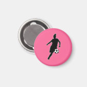 Voetbal Meisje LABEL Speler (Vrouw) - Pink-R Magneet (Voorkant / Achterkant)