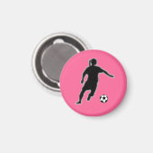 Voetbal Meisje LABEL Speler (Vrouw) - Roze-L Magneet (Voorkant / Achterkant)