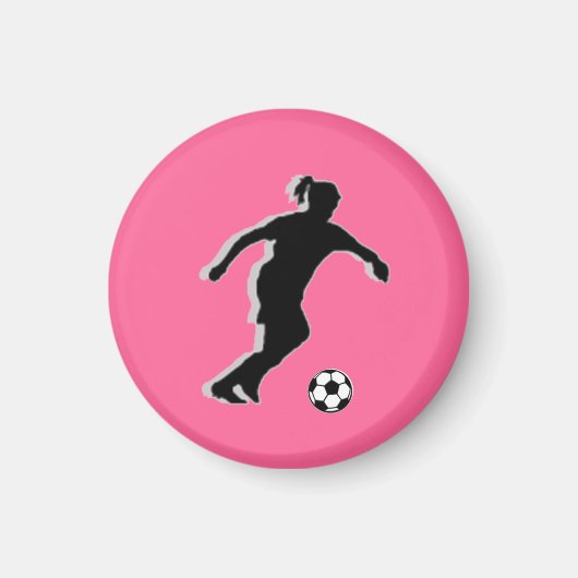 Voetbal Meisje LABEL Speler (Vrouw) - Roze-L Magneet (Voorkant)