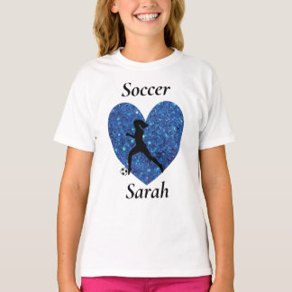 Voetbal Meisje met persoonlijke naam T-shirt