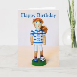 Voetbal Meisje Notenkraker Happy Birthday Kaart