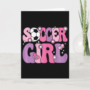 Voetbal Meisje Schattig Groovy Voetbal Fan Vrouwen Kaart