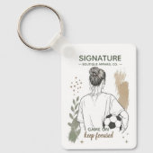 Voetbal Meisje Schets Waterverf Abstract Tri-Blend Sleutelhanger (Voorkant)