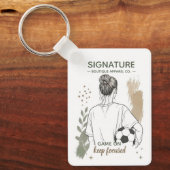 Voetbal Meisje Schets Waterverf Abstract Tri-Blend Sleutelhanger (Voorkant)