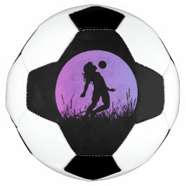 Voetbal Meisje Silhouette Maanlicht