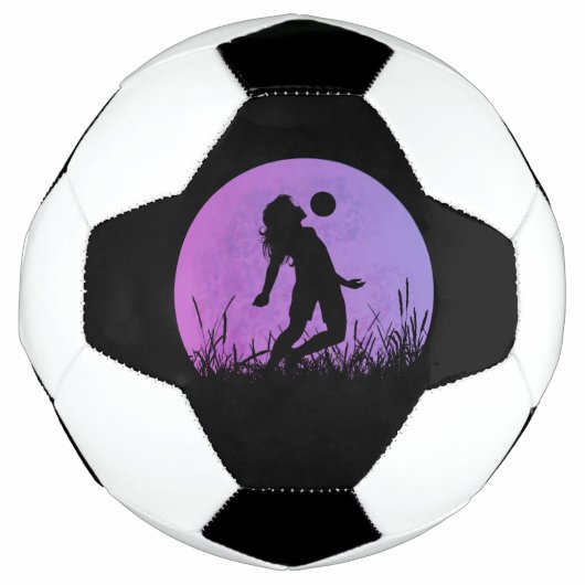 Voetbal Meisje Silhouette Maanlicht (Voorkant)