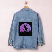 Voetbal Meisje Silhouette Maanlicht Denim Jacket (Hangar)