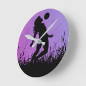 Voetbal Meisje Silhouette Maanlicht Ronde Klok (Hoek)