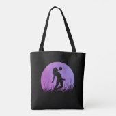 Voetbal Meisje Silhouette Maanlicht Tote Bag (Achterkant)