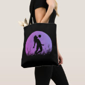 Voetbal Meisje Silhouette Maanlicht Tote Bag (Dichtbij)