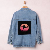 Voetbal Meisje Silhouette Mooie Zon Denim Jacket (Hangar)