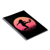 Voetbal Meisje Silhouette Mooie Zon Notitieboek (Rechterzijde)