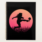 Voetbal Meisje Silhouette Mooie Zon Planner (Voorkant)