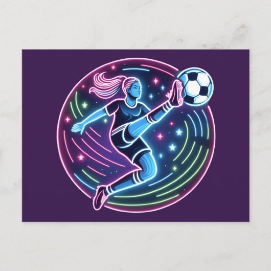 Voetbal meisje speler briefkaart (Voorkant)