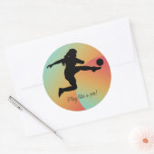 Voetbal Meisje Speler Football Team Ronde Sticker (Envelop)