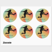 Voetbal Meisje Speler Football Team Ronde Sticker (Vel)