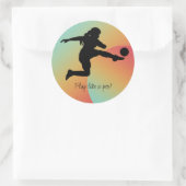 Voetbal Meisje Speler Football Team Ronde Sticker (Tas)