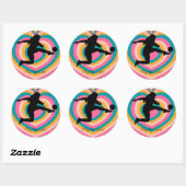 Voetbal Meisje Speler Football Team Ronde Sticker (Vel)