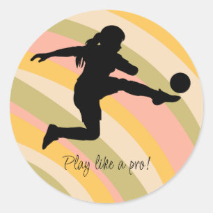 Voetbal Meisje Speler Football Team Ronde Sticker
