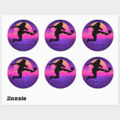 Voetbal Meisje Speler Football Team Ronde Sticker (Vel)