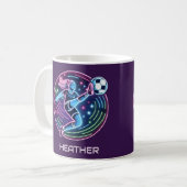 Voetbal meisje speler koffiemok (Voorkant links)