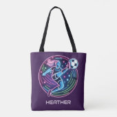 Voetbal meisje speler tote bag (Achterkant)