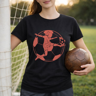 Voetbal Meisje Speler Trapper Voetbal Bal T-shirt