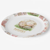 Voetbal meisje verjaardag gepersonaliseerd papieren bordje (Gekanteld)