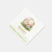 Voetbal meisje verjaardag gepersonaliseerd servet (Hoek)