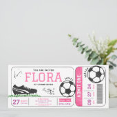 Voetbal Meisje Verjaardag Party Ticket Sport Digit Kaart (Staand voorkant)