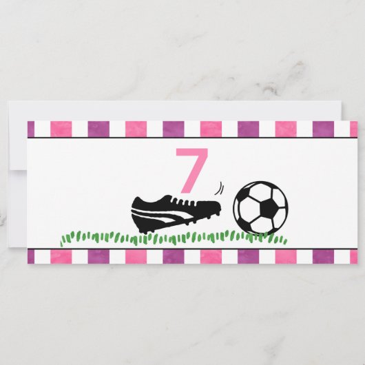 Voetbal Meisje Verjaardag Party Ticket Sport Digit Kaart (Achterkant)