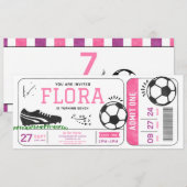 Voetbal Meisje Verjaardag Party Ticket Sport Digit Kaart (Voorkant / Achterkant)