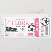 Voetbal Meisje Verjaardag Party Ticket Sport Digit Kaart (Voorkant)