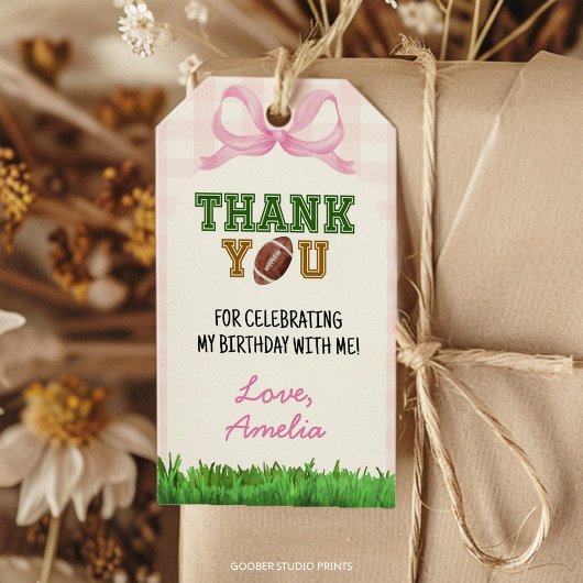 Voetbal Meisje Verjaardagsfeestje Bedankkaartje Cadeaulabel