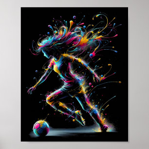 Voetbal meisje voetbalspeler sportfan vrouwen meis poster