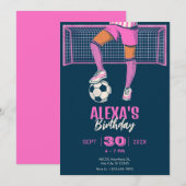 Voetbal meisje / vrouw voetbal verjaardag kaart (Voorkant / Achterkant)