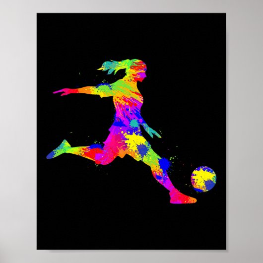 Voetbal Meisje Vrouwen Jeugd Poster (Voorkant)