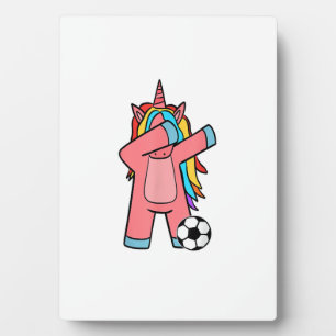 Voetbal Meisje Vrouwen Voetbal Eenhoorn Voetbal T- Fotoplaat