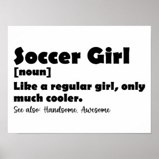 Voetbal Meisje Woordenboek Definitie Grappig Voetb Poster