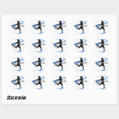 Voetbal - Meisjes - blauw Ronde Sticker (Vel)